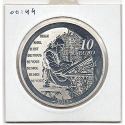 10 euros argent BE 2015, Tristan et Iseult Pièces de monnaies de Paris