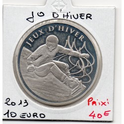 10 euros argent BE 2013 Jeux d'hiver, Snowboard Pièces de monnaies de Paris