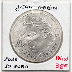 10 euros argent BE 2016, Jean Gabin Pièces de monnaies de Paris