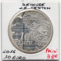 10 euros argent BE 2016, Semeuse Le teston Pièces de monnaies de Paris