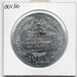 10 euros argent BE 2017, Olympe de Gouges Pièces de monnaies de Paris