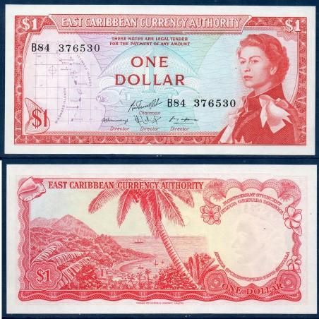 Caraïbes de l'est Pick N°13g, Neuf pour Billet de banque de 1 dollars 1965