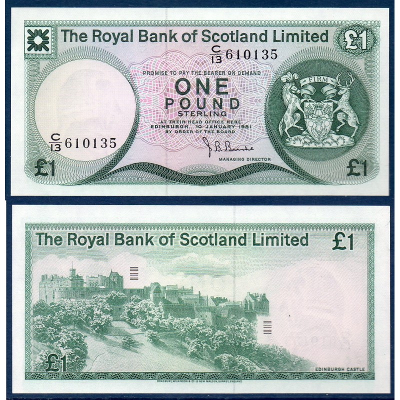 Ecosse Pick N°336a, Neuf Billet de banque de 1 pound 1972-1981 Royal Bank of Scotland