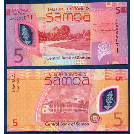 Samoa Pick N°47a, neuf Billet de banque de 5 Tala 2023