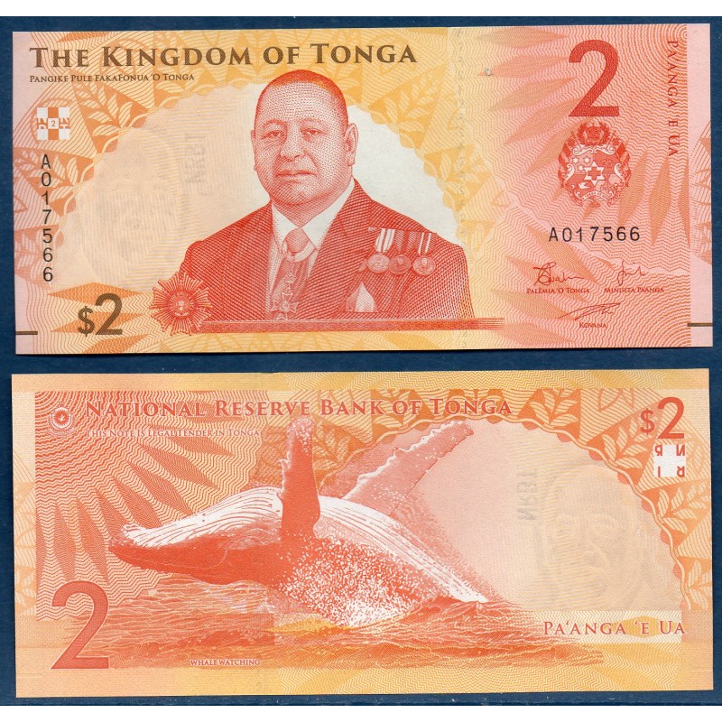 Tonga Pick N°50, neuf Billet de banque de 2 Pa'anga 2023