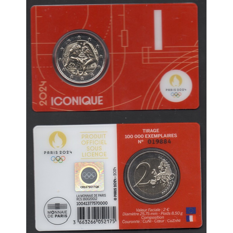2 euro commémorative France 2024 Jeux olympiques version iconique pièce de monnaie €