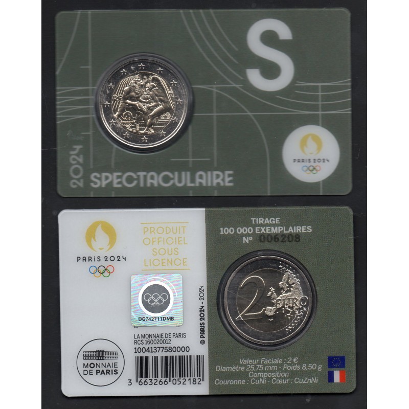 2 euro commémorative France 2024 Jeux olympiques version spectaculaire pièce de monnaie €