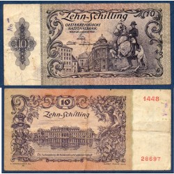 Autriche Pick N°128, TB ecrit Billet de banque de 10 Schillings 1950