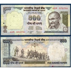 Inde Pick N°92a, TB Billet de banque de 500 Ruppes 1997-2000 Sans Plaque