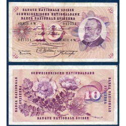 Suisse Pick N°45b, TB Billet de banque de 10 Francs 20.10.1955