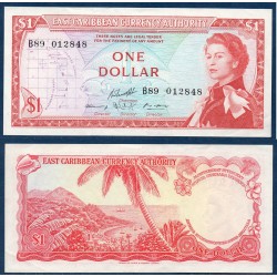 Caraïbes de l'est Pick N°13f, TTB+ pour Billet de banque de 1 dollars 1965