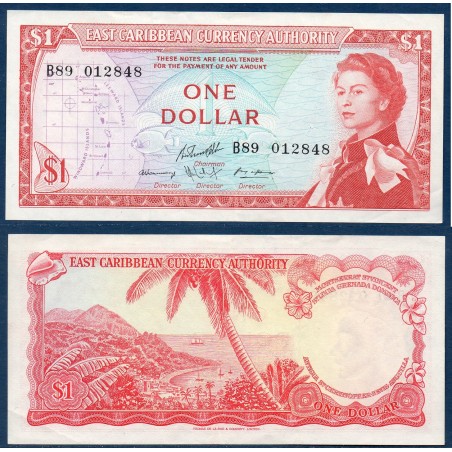 Caraïbes de l'est Pick N°13f, TTB+ pour Billet de banque de 1 dollars 1965