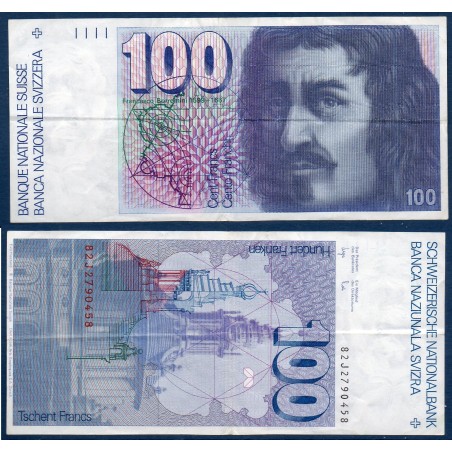 Suisse Pick N°57e, TTB Billet de banque de 100 Francs 1982