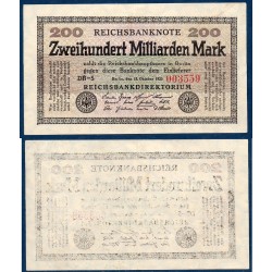 Allemagne Pick N°121b, TTB Billet de banque de 200 Milliards Mark 1923