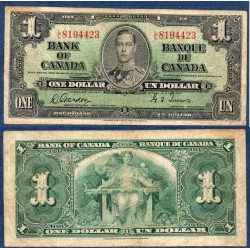 Canada Pick N°58d, B Billet de banque de 1 dollar 1937