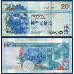 Hong Kong Pick N°207f, TTB Billet de banque de 20 dollars 2009