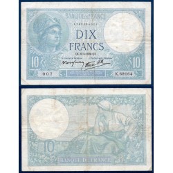 10 Francs Minerve TB+ 6.4.1939 Billet de la banque de France