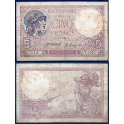 5 Francs Violet B 5.1.1921 Billet de la banque de France