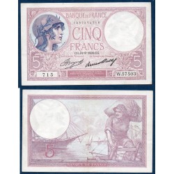 5 Francs Violet Sup- 31.8.1933 Billet de la banque de France