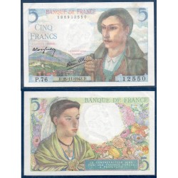5 Francs Berger Sup 25.11.1943 Billet de la banque de France