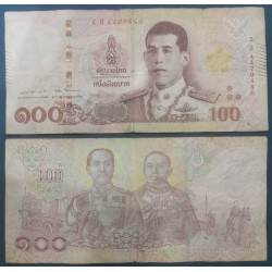 Thaïlande Pick N°137b, TB Billet de banque de banque de 100 Baht 2018
