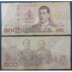 Thaïlande Pick N°137b, TB Billet de banque de banque de 100 Baht 2018