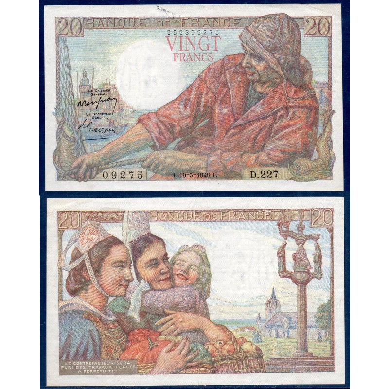20 Francs Pêcheur Sup 19.5.1949 Billet de la banque de France