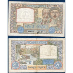 20 Francs Science et Travail TB 1.8.1940 Billet de la banque de France