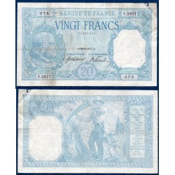 20 Francs Bayard B- 20.9.1917 Billet de la banque de France