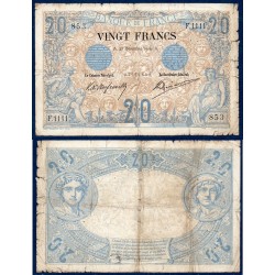 20 Francs Noir B- 28.12.1904 Billet de la banque de France