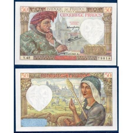 50 Francs Jacques Coeur Neuf 13.3.1941 Billet de la banque de France
