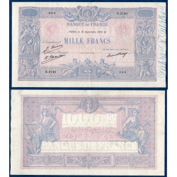 1000 Francs Bleu et Rose TTB- 10.9.1926 Billet de la banque de France