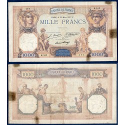 1000 Francs Cérès et Mercure TB 22.3.1927 Billet de la banque de France