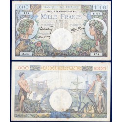 1000 Francs Commerce et industrie TTB- 28.11.1940 Billet de la banque de France