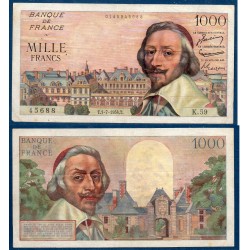 1000 Francs Richelieu TTB- 1.7.1954 Billet de la banque de France