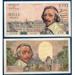 1000 Francs Richelieu TTB+ 3.3.1955 Billet de la banque de France