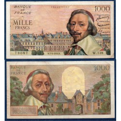 1000 Francs Richelieu TB+ 7.4.1955 Billet de la banque de France