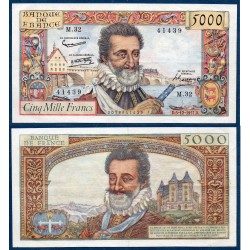 5000 Francs Henri IV TTB+ 5.12.1957 Billet de la banque de France