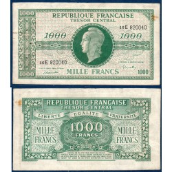 1000 Francs Marianne TTB- 1945 série E Billet du trésor Central