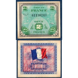2 Francs Drapeau TTB 1944 sans série Billet du trésor Central
