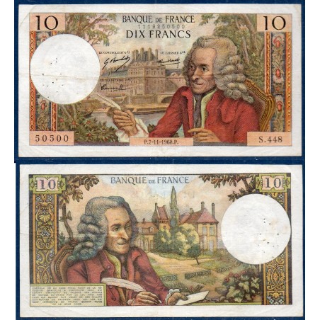 10 Francs Voltaire TB 7.11.1968 Billet de la banque de France