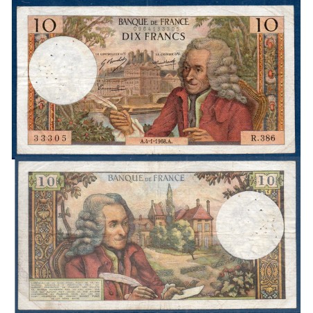 10 Francs Voltaire TB 4.1.1967 Billet de la banque de France