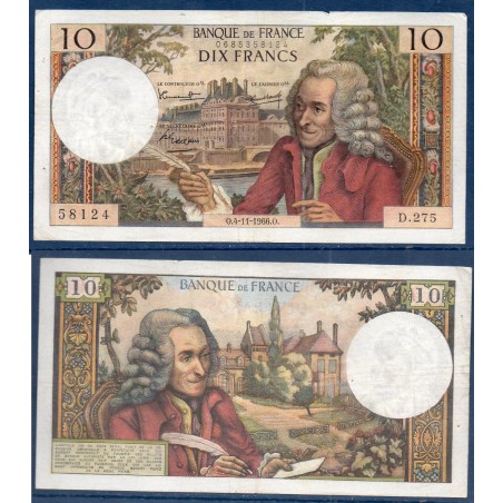 10 Francs Voltaire TB 4.11.1966 Billet de la banque de France