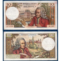 10 Francs Voltaire TB 1.4.1965 Billet de la banque de France