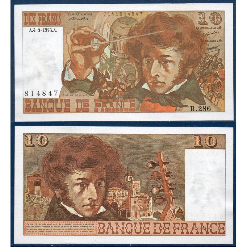 10 Francs Berlioz Spl 4.3.1976 Billet de la banque de France