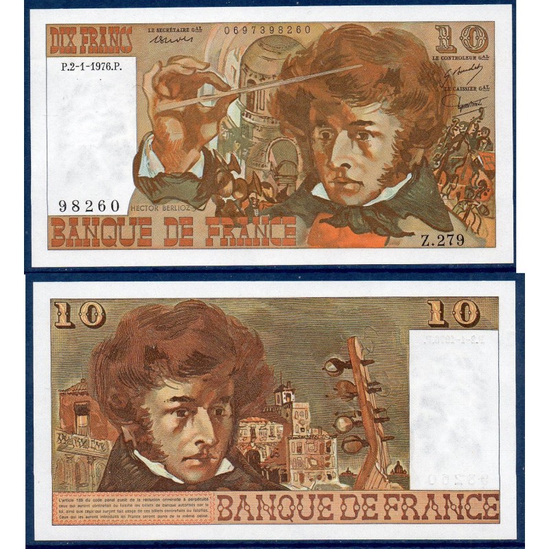 10 Francs Berlioz Neuf 2.1.1976 Billet de la banque de France