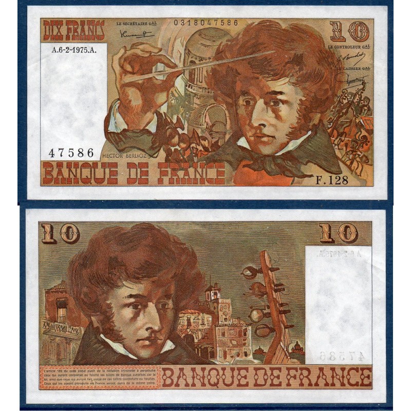 10 Francs Berlioz Spl 6.2.1975 A128 Billet de la banque de France