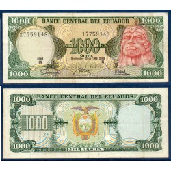 Equateur P.125a, TTB Billet de 1000 Sucres 1984-1986 Ruminahui