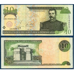 Republique Dominicaine Pick N°168a, TTB Billet de banque de 10 Pesos oro 2001