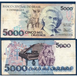 Bresil Pick N°232a, TB Billet de banque de 5000 Cruzeiros 1990